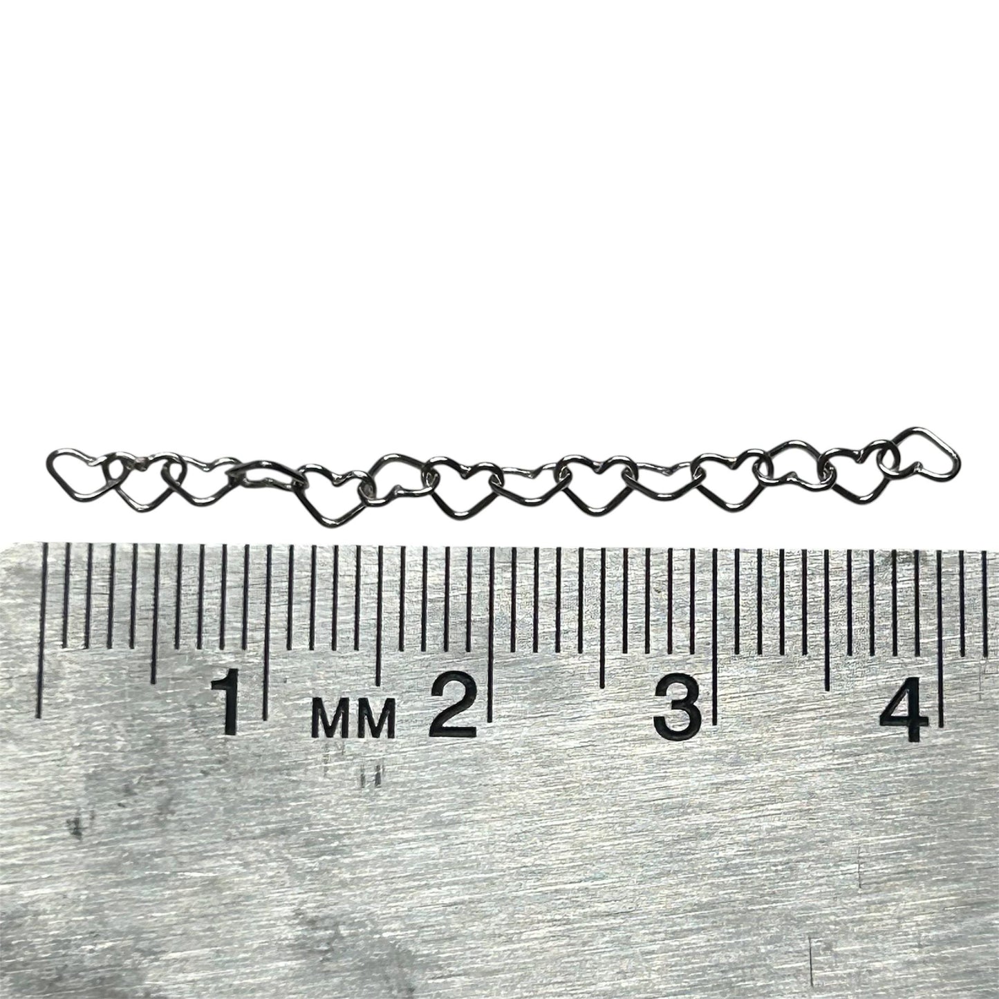 14k White Gold Heart Chain Bracelet