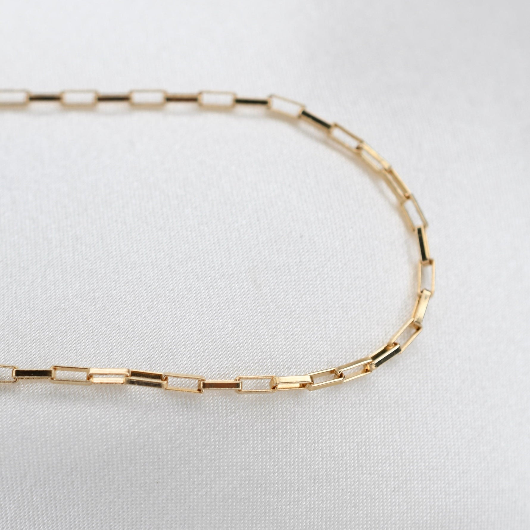 14K Gold Rectangle Box Chain Bracelet - Sash Jewelry