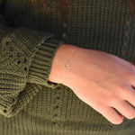 14K Gold Bow Bracelet - 14K Gold Tiny Bow Charm Bracelet - Sash Jewelry