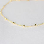 14K Solid Gold Delicate Necklace — Beaded Cable Chain (Available in Yellow, Rose, and White Gold) - Sash Jewelry