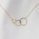 14K Gold Three Circle Necklace - Sash Jewelry