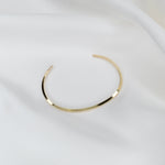 14K Solid Gold Cuff Bracelet – Minimalist Gold Cuff, Thin Open Bracelet - Sash Jewelry