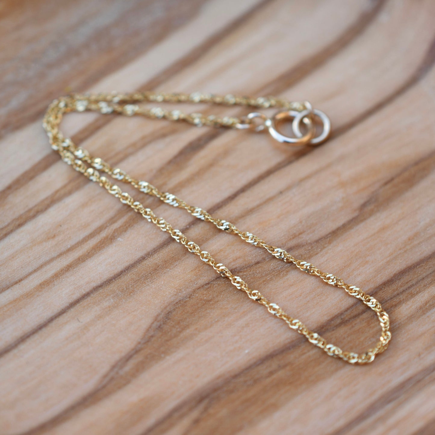 14K Gold Dainty Sparkle Chain Bracelet