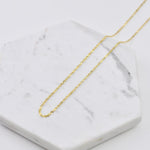 14K Gold Singapore Chain Necklace – 14K Gold Sparkle Necklace - 1.3mm Solid Gold Chain - Sash Jewelry