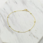 14K Gold Beaded Anklet - Sash Jewelry