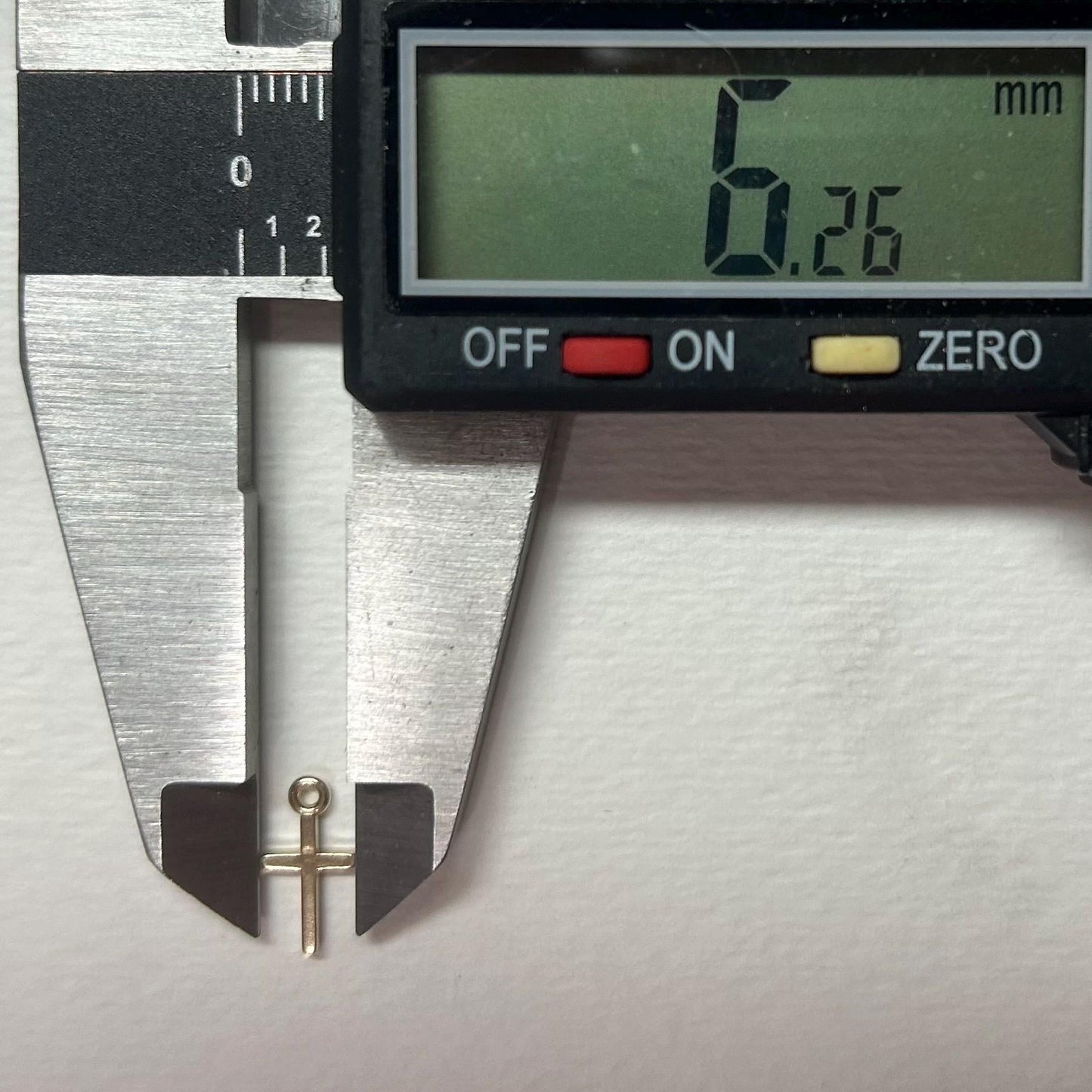 14K Gold Tiny Hammered Cross Necklace