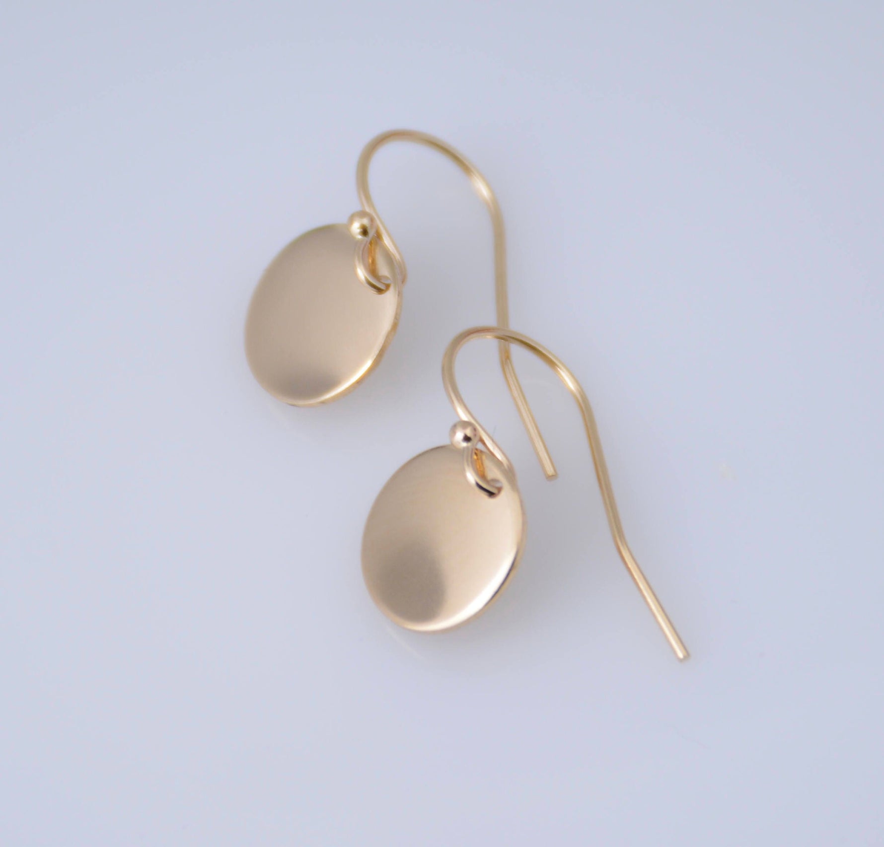 14K Gold Tiny Disc Earrings