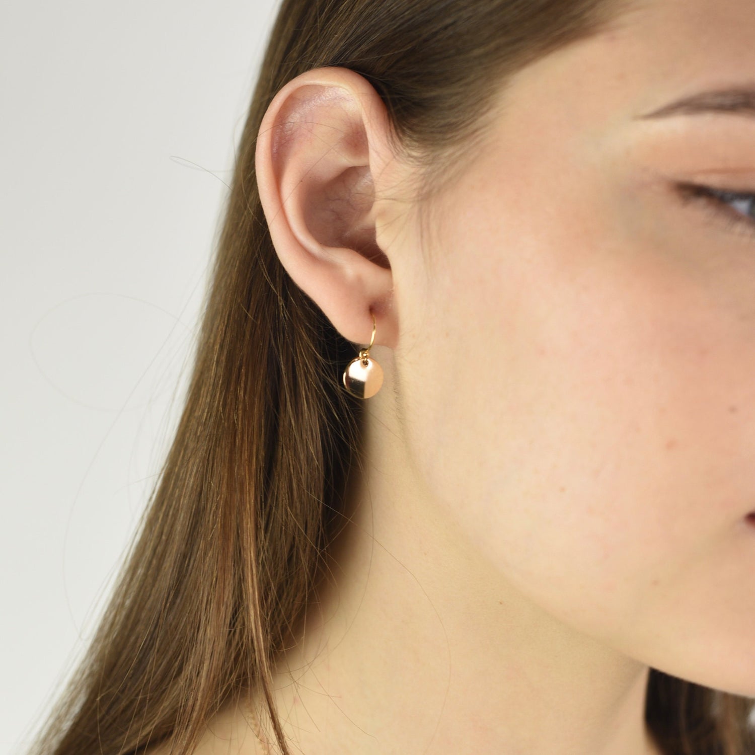 14K Gold Tiny Disc Earrings