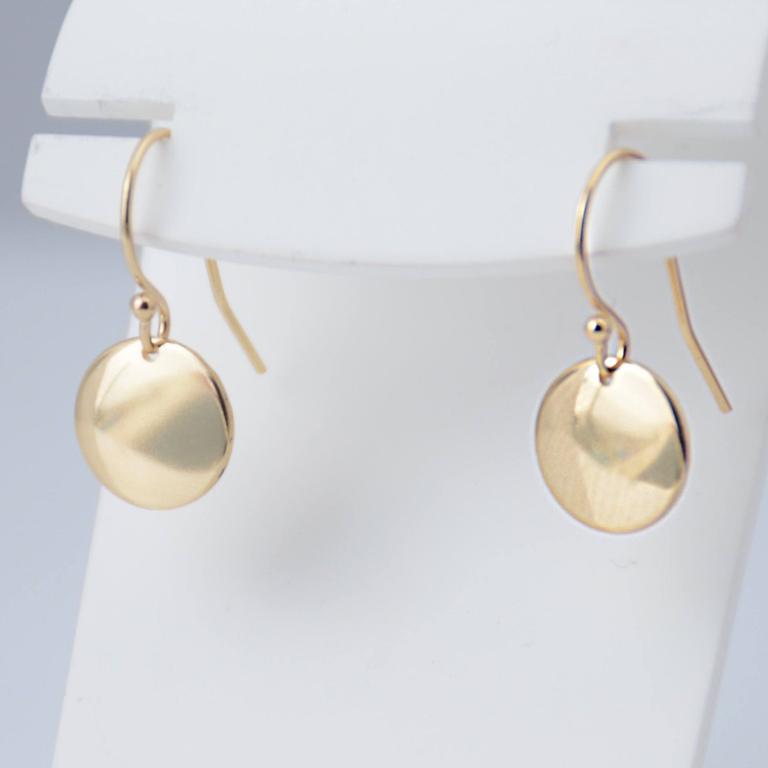 14K Gold Tiny Disc Earrings