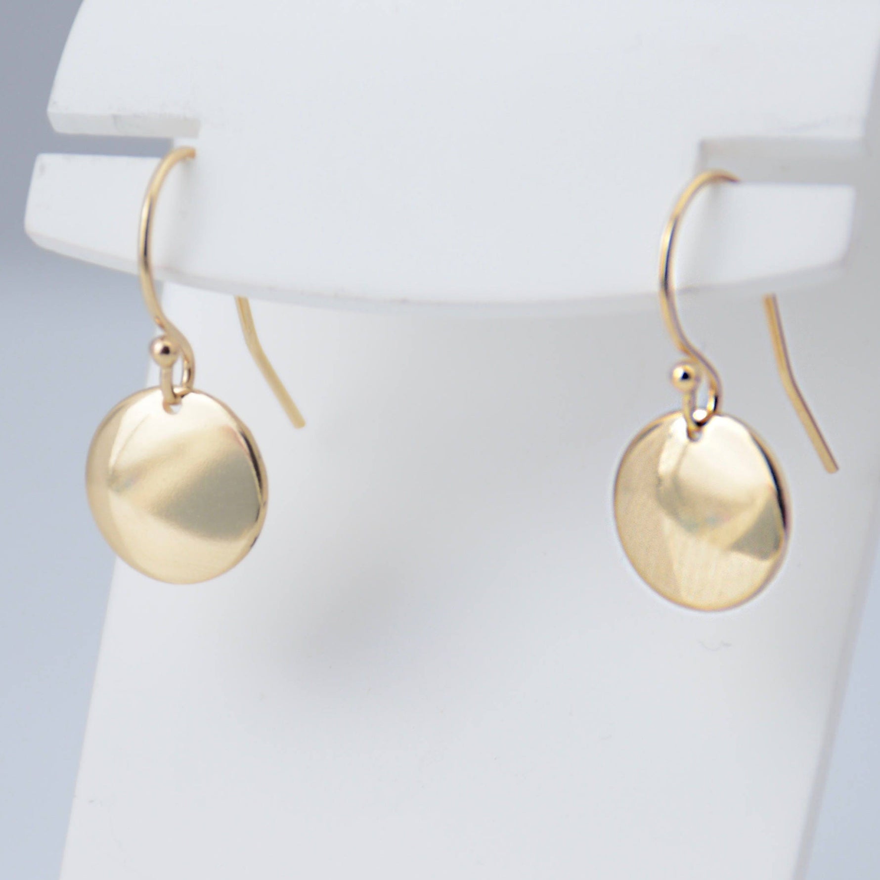 14K Gold Tiny Disc Earrings