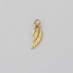 14K Gold Angel Wing Charm – Solid Gold Guardian Angel Charm - Sash Jewelry