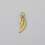14K Gold Angel Wing Charm – Solid Gold Guardian Angel Charm - Sash Jewelry