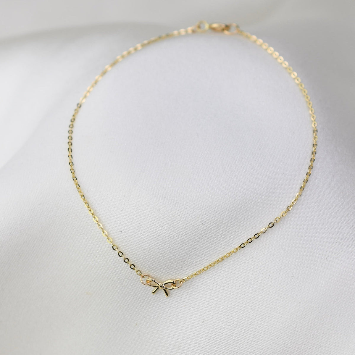 14K Gold Baby Bow Bracelet – Tiny Bow Bracelet for Baby Girl - Sash Jewelry
