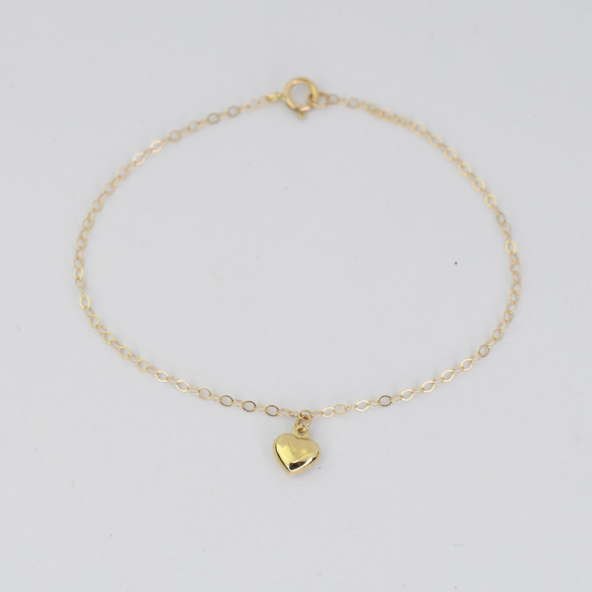 14K Gold Baby Girl Tiny Heart Bracelet – Dainty Heart Bracelet for Baby or Little Girl - Sash Jewelry
