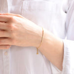 14K Gold Bar Bracelet — Adjustable Dainty Gold Bar - Sash Jewelry