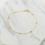 14K Gold Beaded Anklet - Sash Jewelry