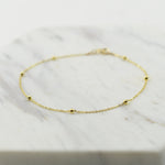 14K Gold Beaded Anklet - Sash Jewelry