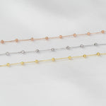 14K Gold Beaded Anklet – Solid Gold Bead Chain Anklet, Dainty Minimalist Anklet - Sash Jewelry
