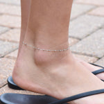 14K Gold Beaded Anklet – Solid Gold Bead Chain Anklet, Dainty Minimalist Anklet - Sash Jewelry