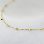 14K Gold Beaded Anklet – Solid Gold Bead Chain Anklet, Dainty Minimalist Anklet - Sash Jewelry