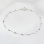 14K Gold Beaded Anklet – Solid Gold Bead Chain Anklet, Dainty Minimalist Anklet - Sash Jewelry