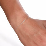 14K Gold Box Chain Bracelet – Dainty 0.5mm Solid Gold - Sash Jewelry