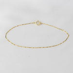 14K Gold Box Chain Bracelet – Dainty 0.5mm Solid Gold - Sash Jewelry
