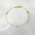 14K Gold Clover Bracelet - Sash Jewelry