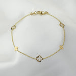 14K Gold Clover Bracelet - Sash Jewelry