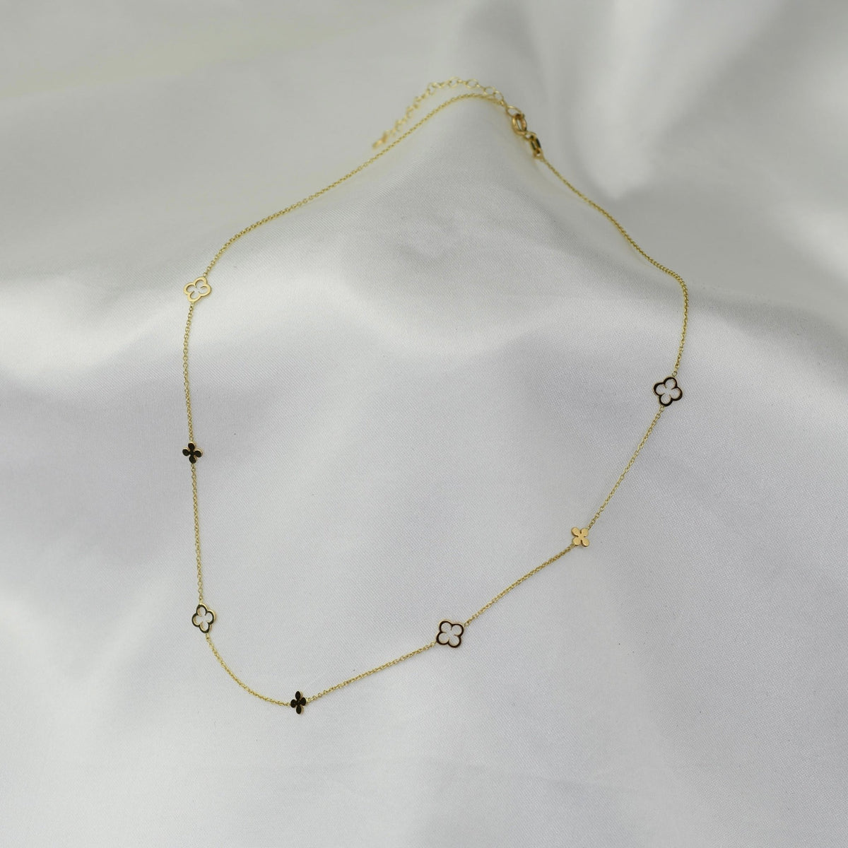 14K Gold Clover Necklace - Sash Jewelry