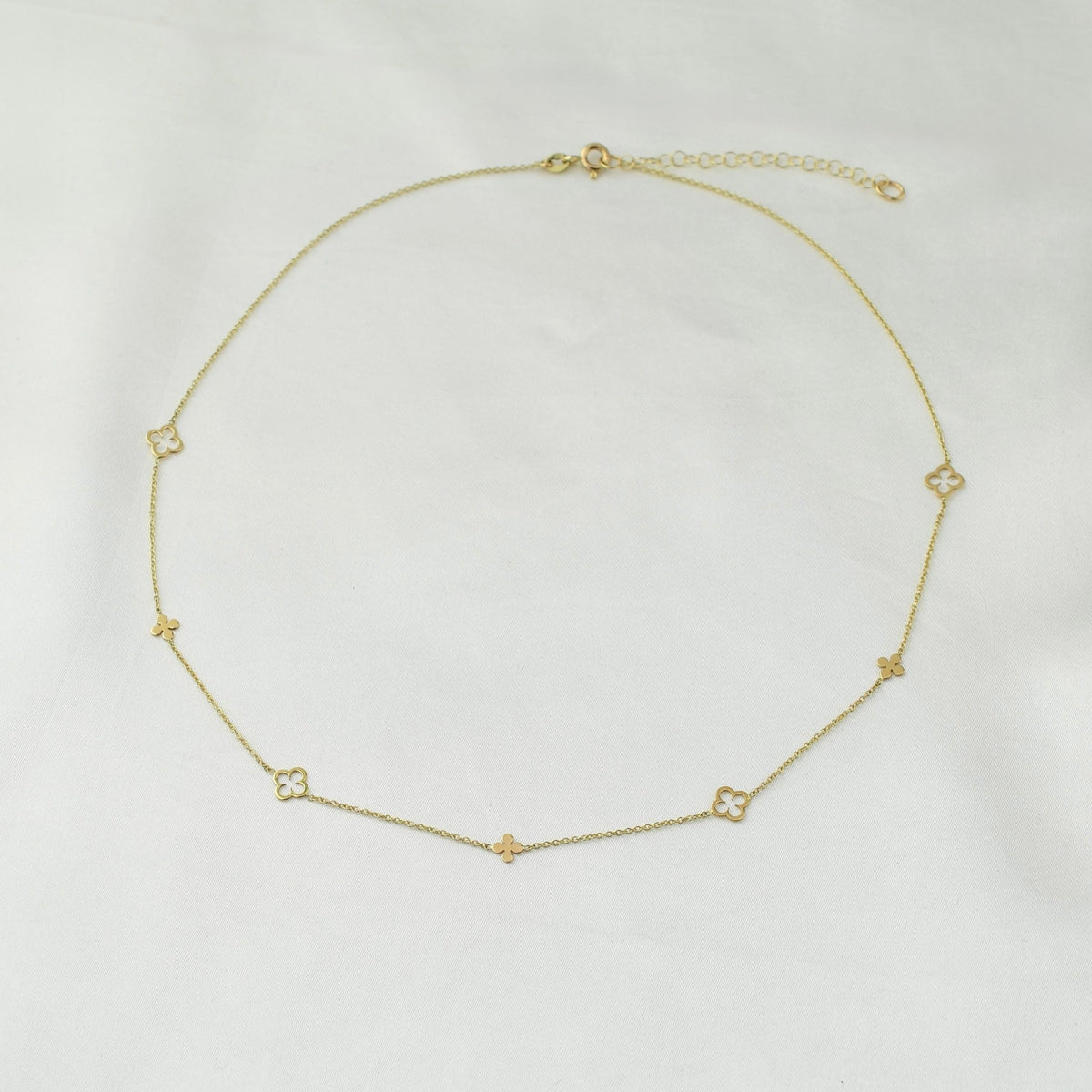 14K Gold Clover Necklace - Sash Jewelry