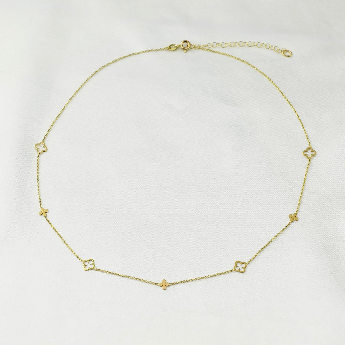 14K Gold Clover Necklace - Sash Jewelry