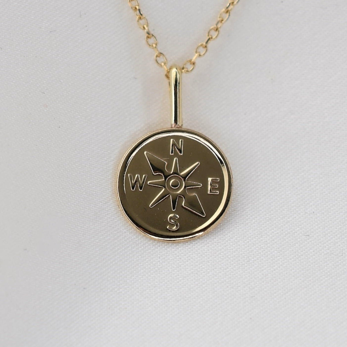 14K Gold Compass Necklace - Sash Jewelry