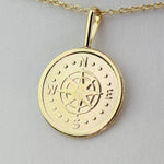 14K Gold Compass Necklace – Solid Gold Minimalist Charm - Sash Jewelry