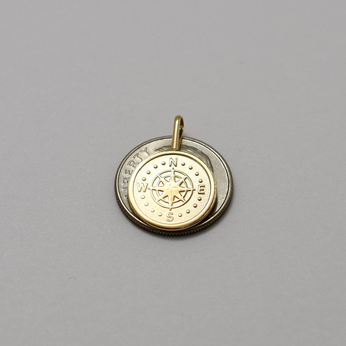 14K Gold Compass Necklace – Solid Gold Minimalist Charm - Sash Jewelry