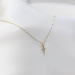 14K Gold Cross Necklace – Dainty Minimalist Solid Gold Necklace - Sash Jewelry