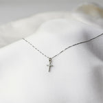 14K Gold Cross Necklace – Dainty Minimalist Solid Gold Necklace - Sash Jewelry