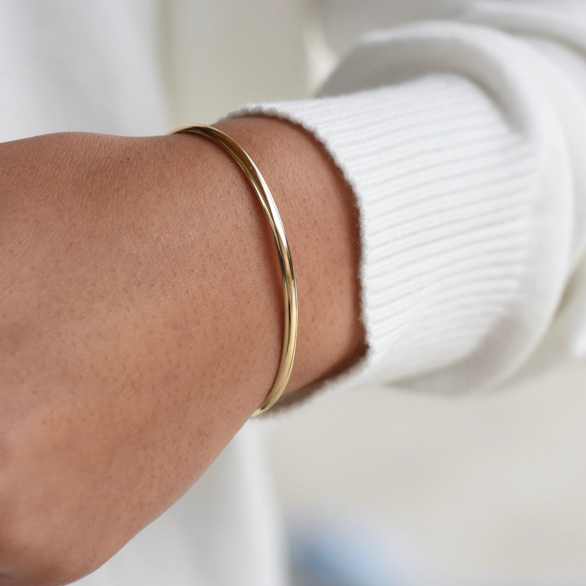 14K Gold Cuff Bracelet - Sash Jewelry