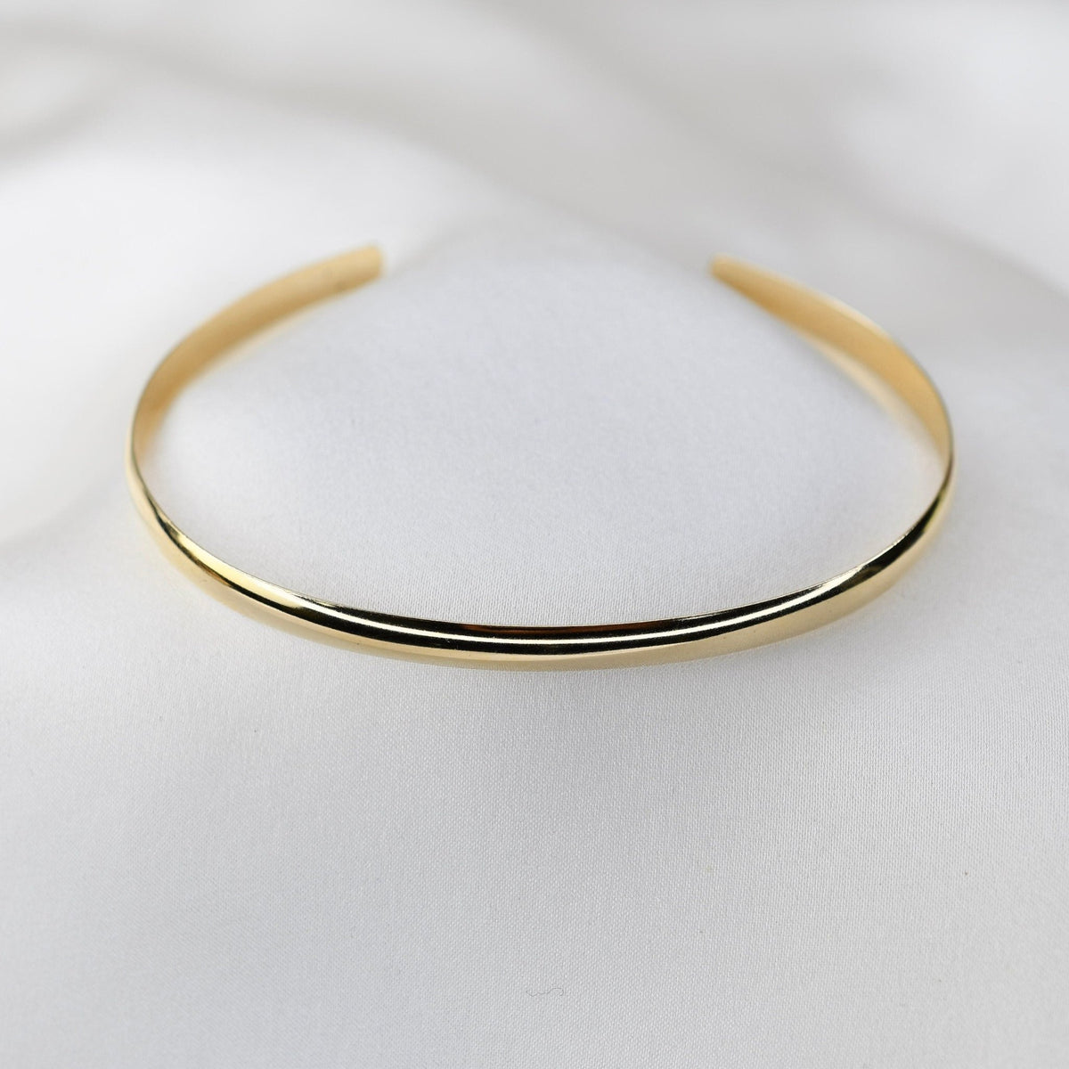 14K Gold Cuff Bracelet — Men’s Minimalist Cuff - Sash Jewelry