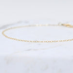 14K Gold Dainty Bracelet – 1.2mm Flat Oval Chain - Sash Jewelry