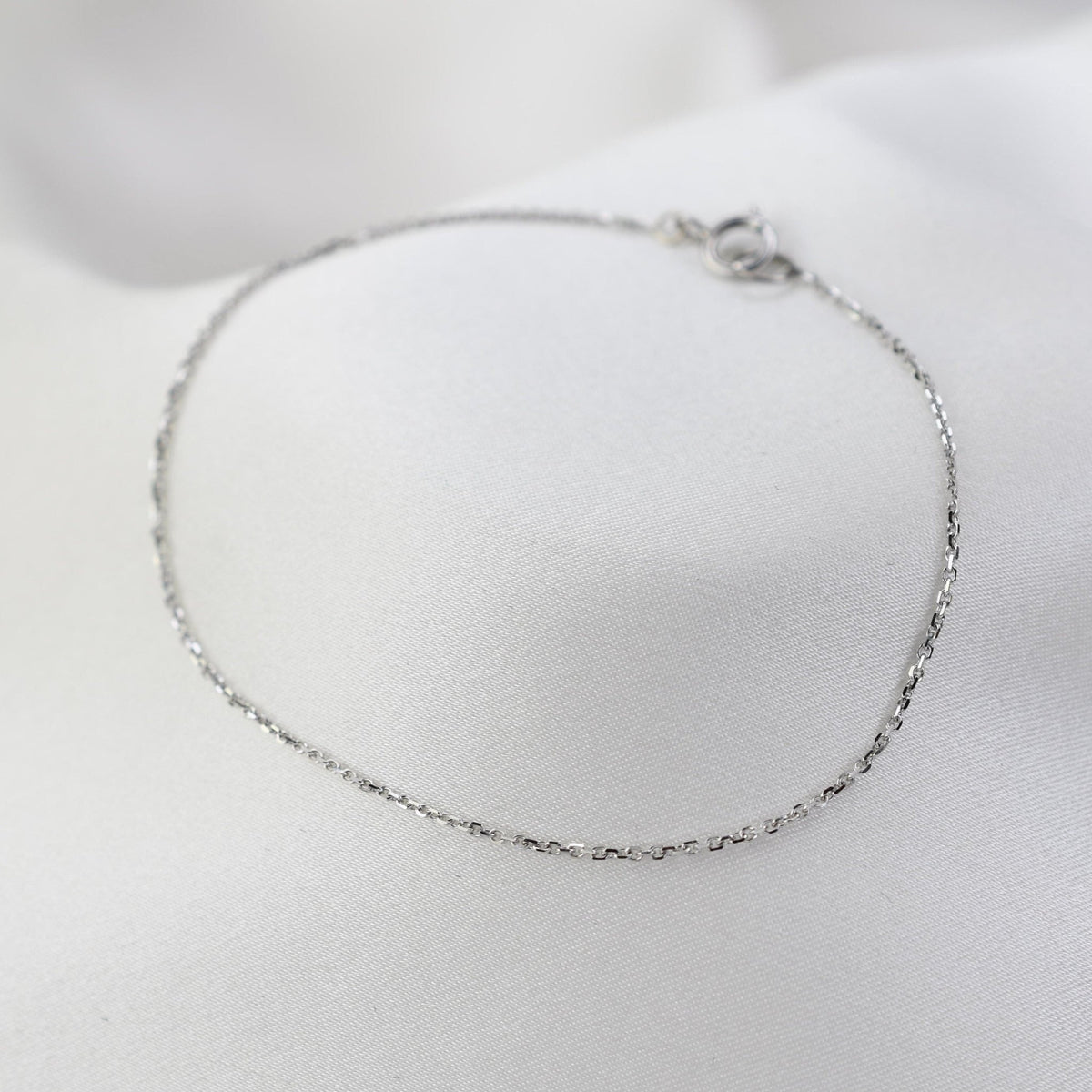 14K Gold Dainty Chain Bracelet – 0.9mm Minimal Bracelet - Sash Jewelry