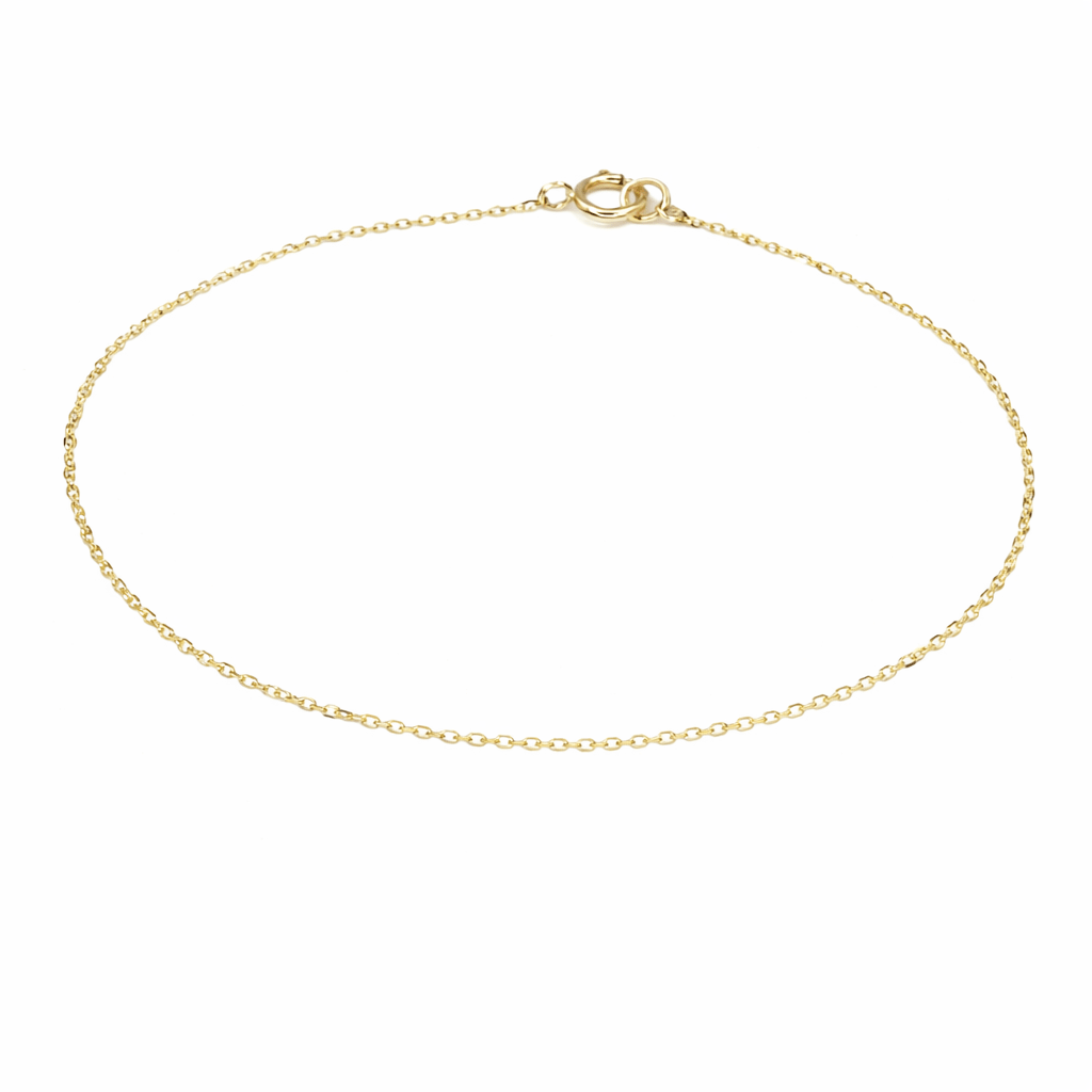 14K Gold Dainty Chain Bracelet – 0.9mm Minimal Bracelet - Sash Jewelry