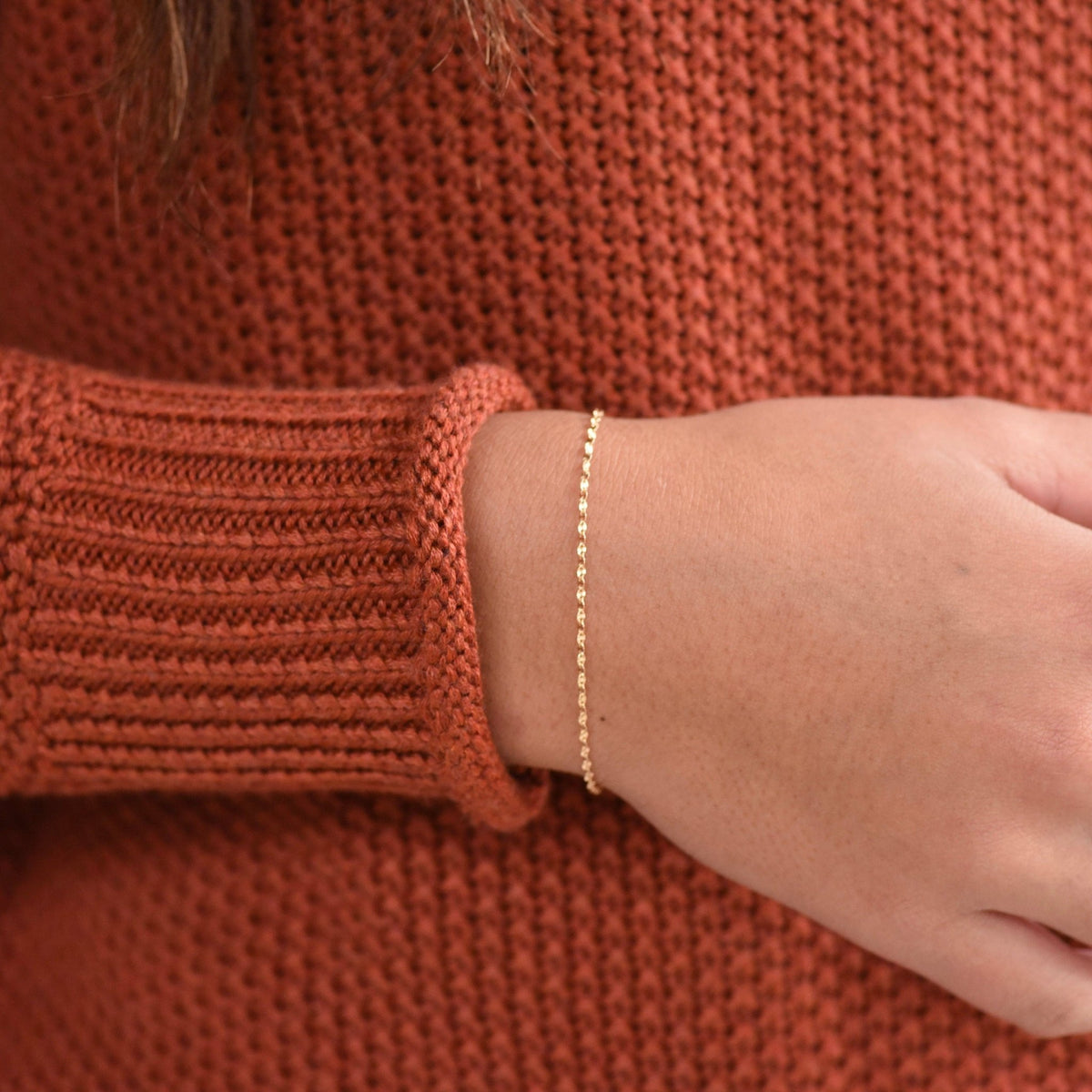 14K Gold Dainty Chain Bracelet - Sash Jewelry