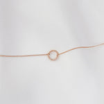 14K Gold Dainty Circle Bracelet - Sash Jewelry