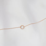 14K Gold Dainty Circle Bracelet - Sash Jewelry
