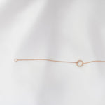 14K Gold Dainty Circle Bracelet - Sash Jewelry