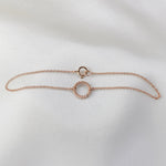 14K Gold Dainty Circle Bracelet - Sash Jewelry