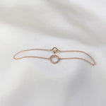 14K Gold Dainty Circle Bracelet - Sash Jewelry
