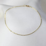 14K Gold Dainty Flat Cable Chain Bracelet - Sash Jewelry