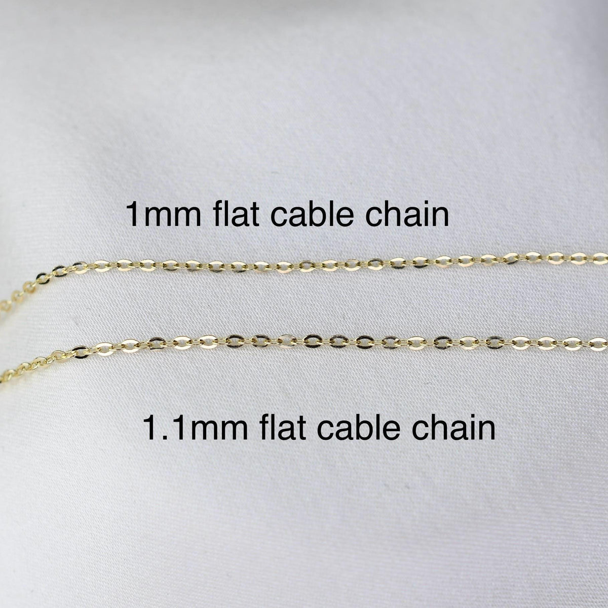14K Gold Dainty Flat Cable Chain Bracelet - Sash Jewelry